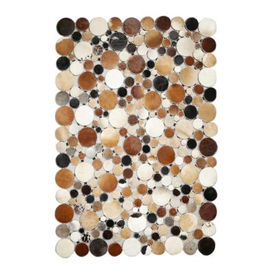 Natural Brown Cowhide Polka Dot Rug