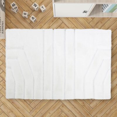 Ivory White Shaggy Plush Rug