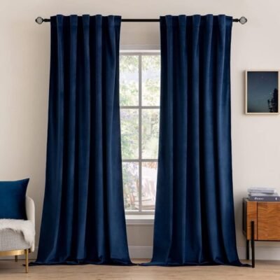 "Mira" Customized Velvet Curtains Luxury Blackout Curtains  (2 Panels) - Royal Blue