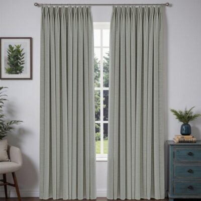 "Serene" Custom Heavyweight Linen Drape Pleated - Gray