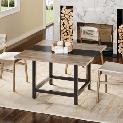 Square Dining Table, Farmhouse 39x 39x 29 Kitchen Table for 4