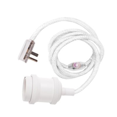 White Plug-In Hanging Pendant Light Kit
