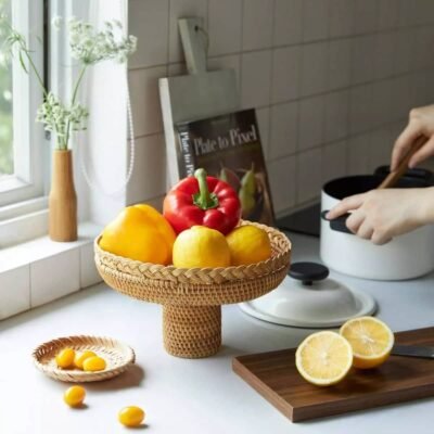 Zahara Round Rattan Tray