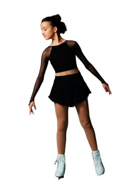 Elite Xpression - Black Crop Top Dress with Mesh Dress (Size M)