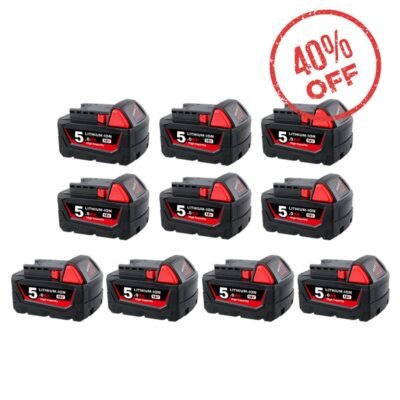 For Milwaukee 18V Battery 5Ah  M18 Batteries 10 Pack