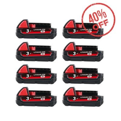 For Milwaukee 18V Battery 3Ah Replacement  M18 Batteries 8 Pack