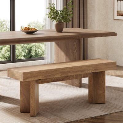 47 Kitchen Table Bench, Farmhouse Dining Bench with Sturdy Frame