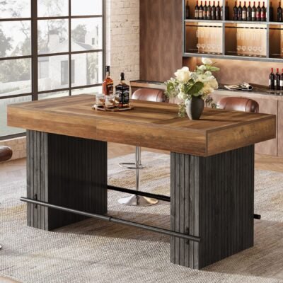 63 Bar Table, Industrial Counter Height Pub Dining Table