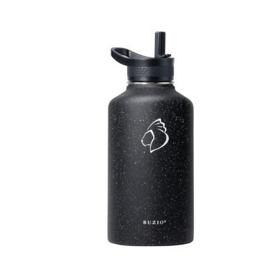 Stainless Steel Water Bottle With 3 Lids  64oz  Starry Black