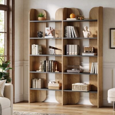 70.8 Bookshelf, 5-Tier Bookcase with Open Display Shelves