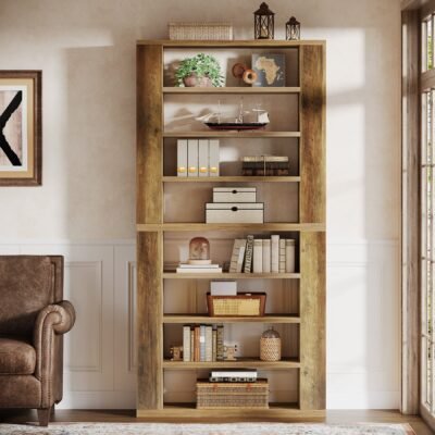 80 Bookcase, 9-Tier Freestanding Bookshelf Etagere with Open Display Shelves