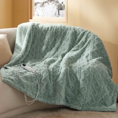 GentleSoft Jacquard Shaggy Sherpa Heated Blanket