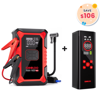 GOOLOO A3 Jump Starter with Air Compressor  AP150 PRO Tire Inflator