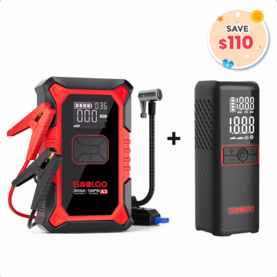 GOOLOO A3 Jump Starter with Air Compressor  GT160 Portable Tire Inflator