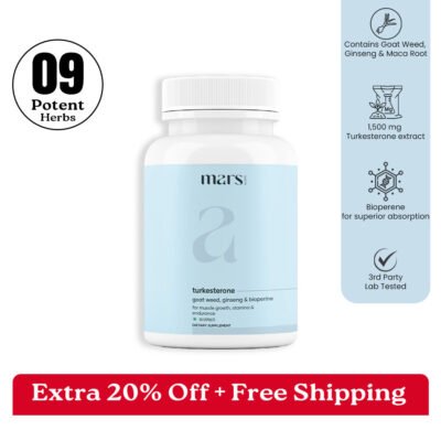 Mars Turkesterone Capsules: Powered with Goat Weed, Ginseng & Black Pepper Extract