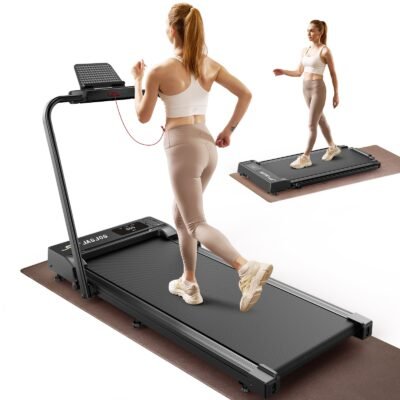 JT51 Folding Walking Pad Treadmill with Handrails