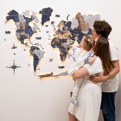 3D LED / LUMINOUS Wooden World Map 3.0 Mystery
