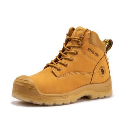 rockrooster Woodland Wheat 6 inch Composite Toe Zip-sided Leather Work Boots AK659