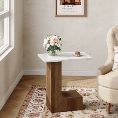 C-shaped End Table, Small Sofa Side Table Bedside Table