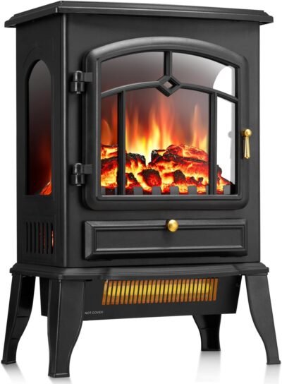 Electric Fireplace Stove Heater with Thermostat Control 520232