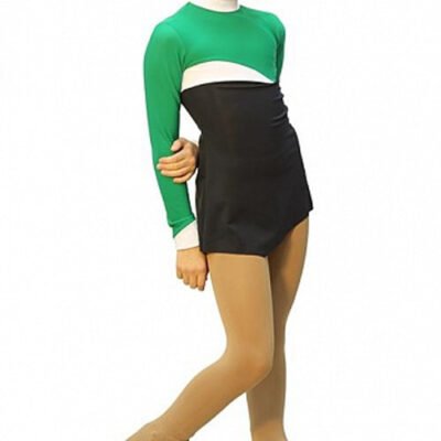 IceDress Figure Skating Dress - Thermal - Todes (Size AL, Green, Black and White)