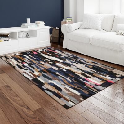 Multicolor Rabbit Fur Area Rug