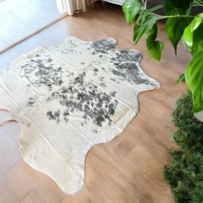 Cowhide Rugg Grey And White , High Quality White Cowhide Rug,Size: 183 cm x 217 cm / 72 inch x 85 inch