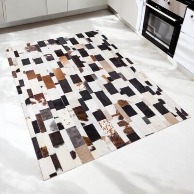 Brick Pattern Patchwork Cowhide Carpet