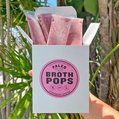 Strawberry Banana Bone Broth Pops (Pack of 4)