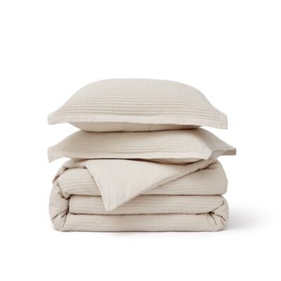 GentleSoft Cotton Waffle Weave Duvet Cover Set