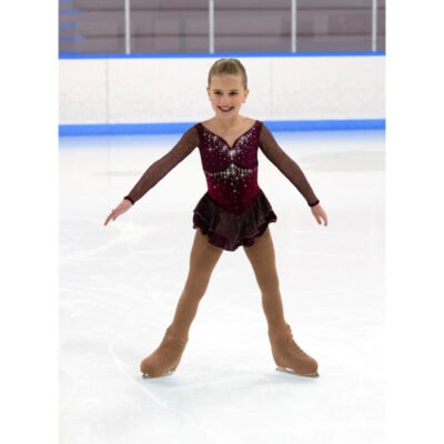 Jerry's Ice Skating Dress - 611 Embellishment Dress - Wine Youth 10-12
