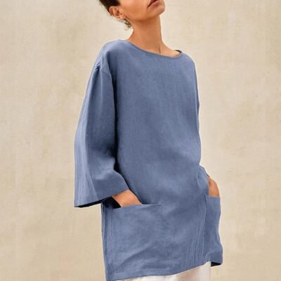 100% Linen Loose Long Shirt LILY