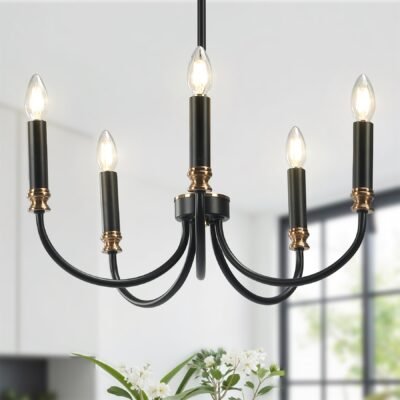 5-Light Chandelier, Modern Candle Hanging Pendant Light Fixtures