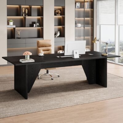 7.7FT Conference Table, 92.9 Executive Desk ith Rectangle Grommet