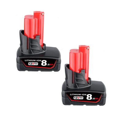 For Milwaukee 12V 8.0Ah Battery Replacement  M12 Battery 2Pack-BOGO