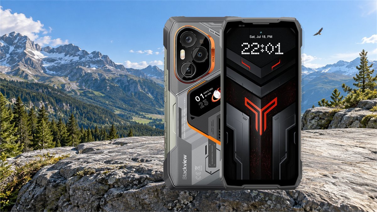 Blackview XPLORE 6 rugged phone with rear display and teleconverter camera support